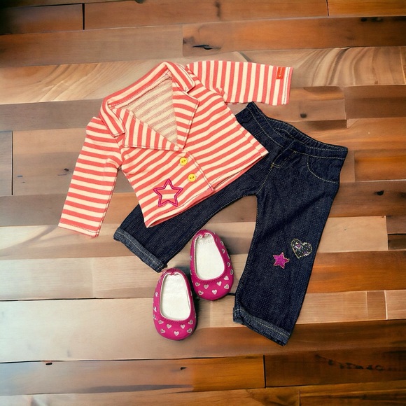 American Girl 18” Doll Released 2014 The Bright Stripes Outfit Incomplete VGUC - Picture 12 of 13